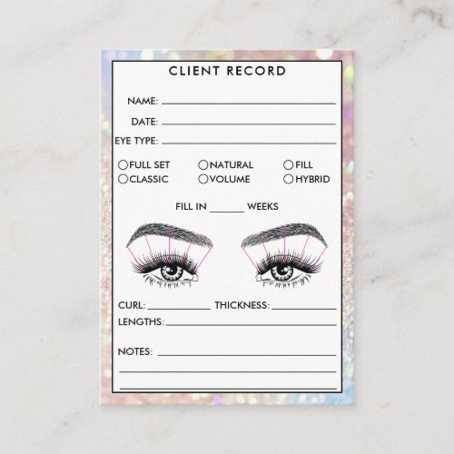 Lash Client Record Add Logo Holograph Business Car Business Card