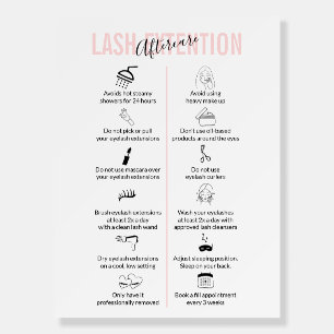 Lash Extension Aftercare Business Info Foam Board