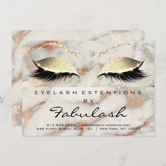 Lash Extension Aftercare Instruction Copper Marbl (Front/Back)