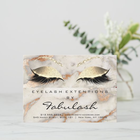 Lash Extension Aftercare Instruction Copper Marbl (Standing Front)