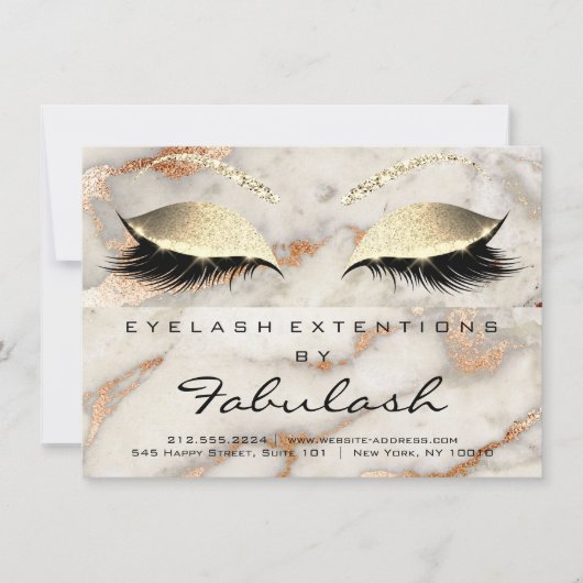 Lash Extension Aftercare Instruction Copper Marbl (Front)