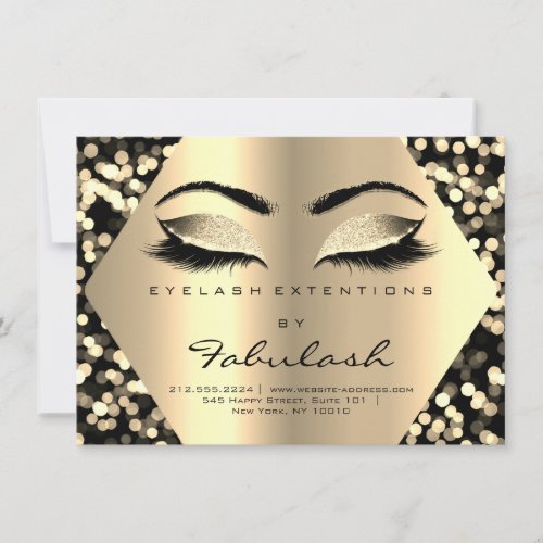 Lash Extension Aftercare Instruction Gold Confetti