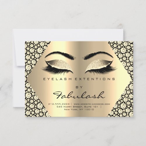 Lash Extension Aftercare Instruction Gold Diamond