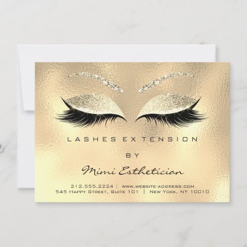 Lash Extension Aftercare Instruction Gold Gllitter