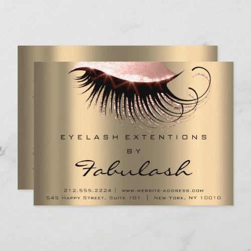 Lash Extension Aftercare Instruction Rose Gold Invitation
