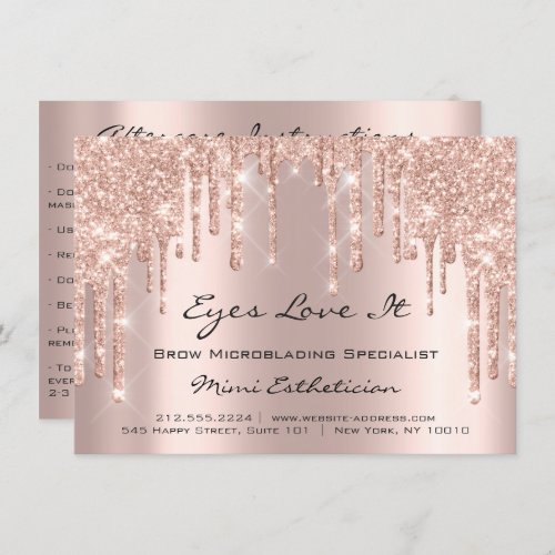 Lash Extension Aftercare Instruction Spark Glitter Invitation