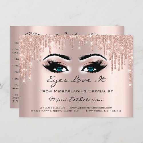 Lash Extension Aftercare Instructions Blue Eyes Invitation