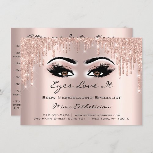 Lash Extension Aftercare Instructions Brown Eyes Invitation