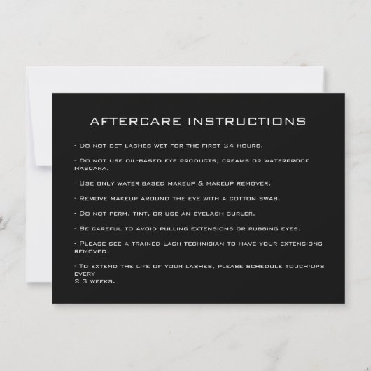 Lash Extension Aftercare Instructions Copper Gray (Back)