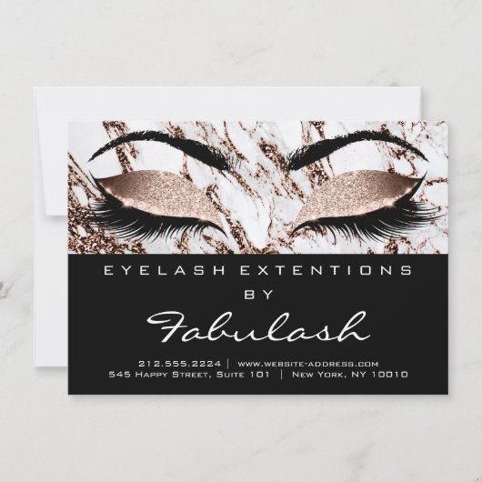 Lash Extension Aftercare Instructions Copper Marbl (Front)