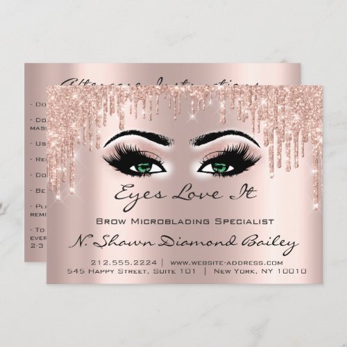 Lash Extension Aftercare Instructions Green Eyes Invitation
