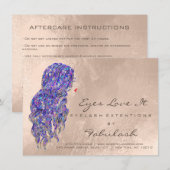 Lash Extension Aftercare Instructions Ivory Violet (Front/Back)