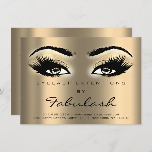 Lash Extension Aftercare Instructions Sepia Gold Invitation