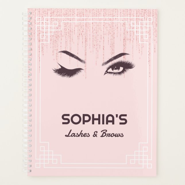 Lash Extension Brows Pink Rose Appointment Planner (Front)