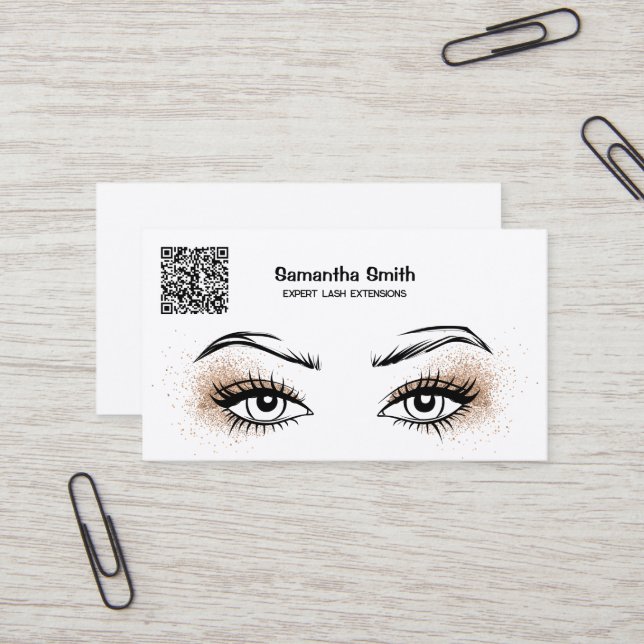 Lash Extension Custom QR Business Card (Front/Back In Situ)