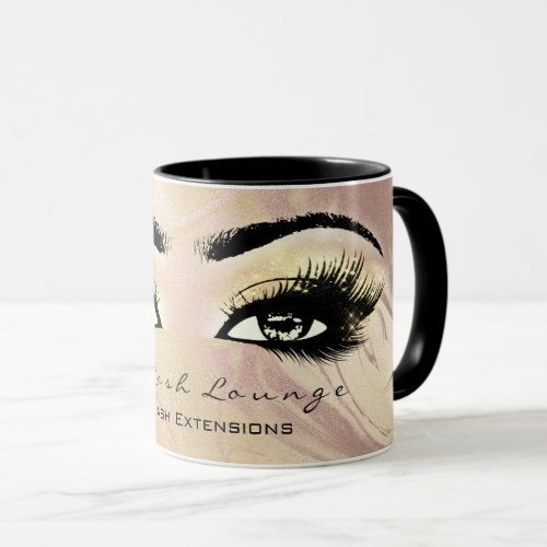 Lash Extension Eye Makeup Artist Studio Marble Gol Mug