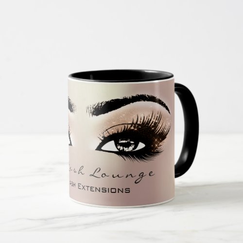 Lash Extension Eye Makeup Artist Studio Pink Rose Mug