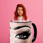 Lash Extension Eye Makeup Artist Studio Rose Blush Mug at Zazzle