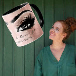 Lash Extension Eye Makeup Artist Studio Rose Gold Mug