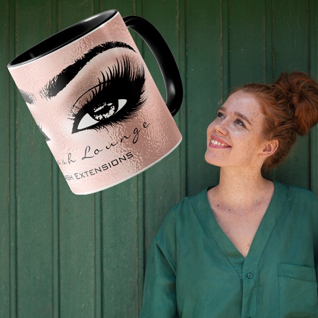 Lash Extension Eye Makeup Artist Studio Rose Gold Mug (Lash Extension Eye Makeup Artist Studio Rose Gold Mug)