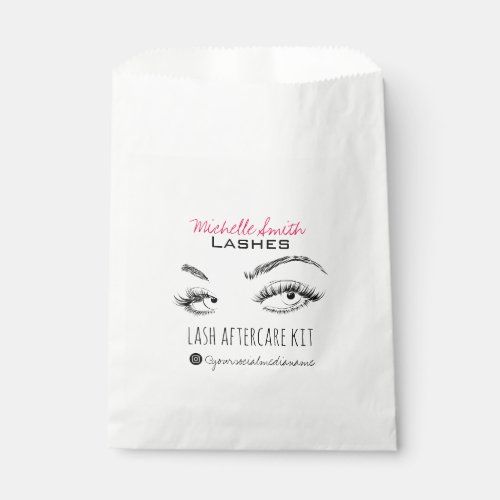 Lash extension Lashes Brow Pink Lash Aftercare Kit Favor Bag