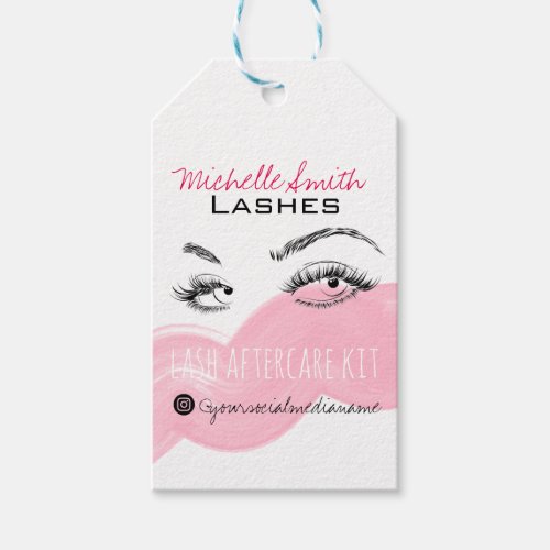 Lash extension Lashes Brow Pink Lash Aftercare Kit Gift Tags