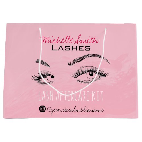 Lash extension Lashes Brow Pink Lash Aftercare Kit Large Gift Bag