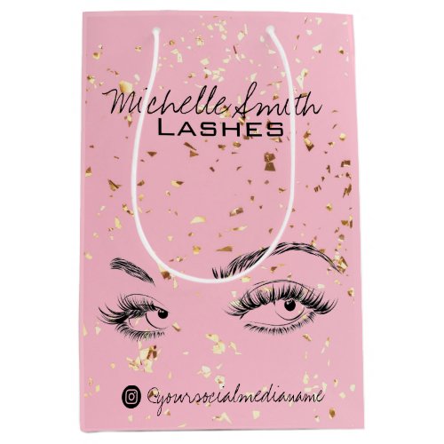 Lash extension Lashes Gold Glitter Aftercare Kit Medium Gift Bag
