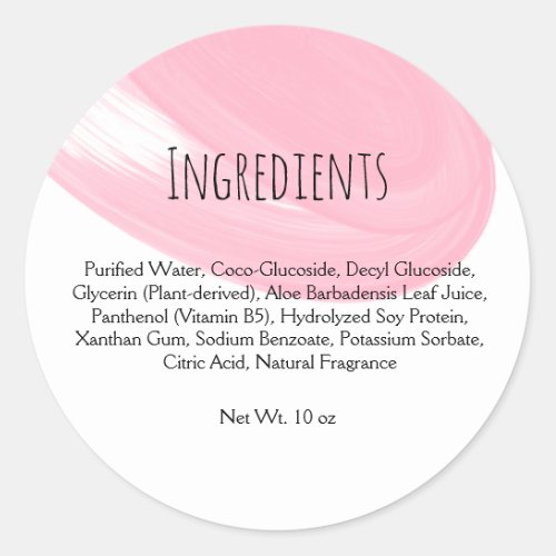 Lash extension Lashes Pink Lash Bath Ingredients Classic Round Sticker