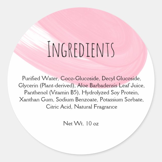 Lash extension Lashes Pink Lash Bath Ingredients Classic Round Sticker (Front)