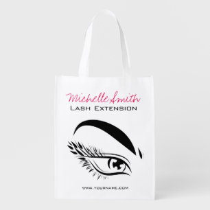 Lash Extension Makeup Artist Black and White Eye Grocery Bag