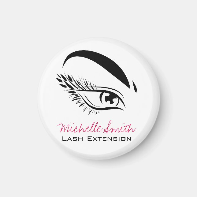 Lash Extension Makeup Artist Black and White Eye  Magnet (Front)