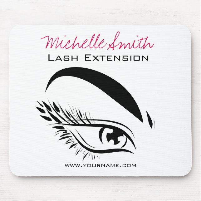 Lash Extension Makeup Artist Black and White Eye  Mouse Pad (Front)