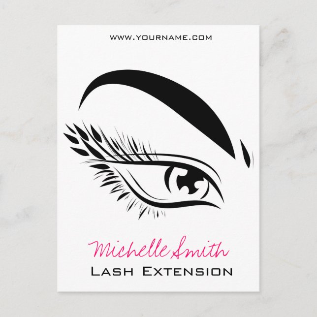 Lash Extension Makeup Artist Black and White Eye  Postcard (Front)