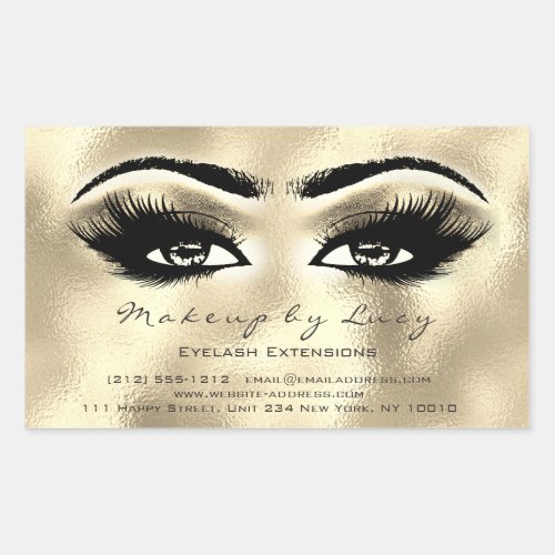 Lash Extension Makeup Beauty Golden  Eye Glitter Rectangular Sticker