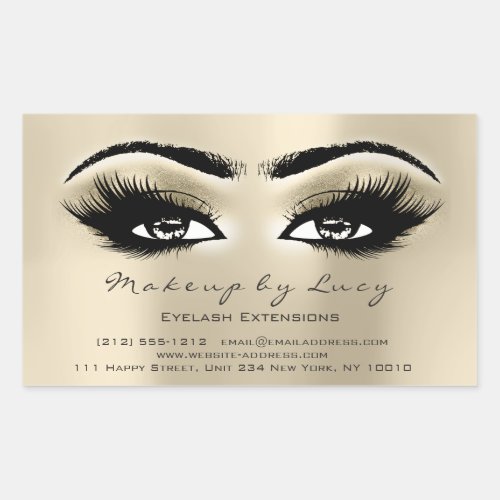 Lash Extension Makeup Beauty Ivory  Eye Glitter Rectangular Sticker