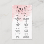 Lash Extensions Aftercare Blush Watercolor Salon Business Card (Front)