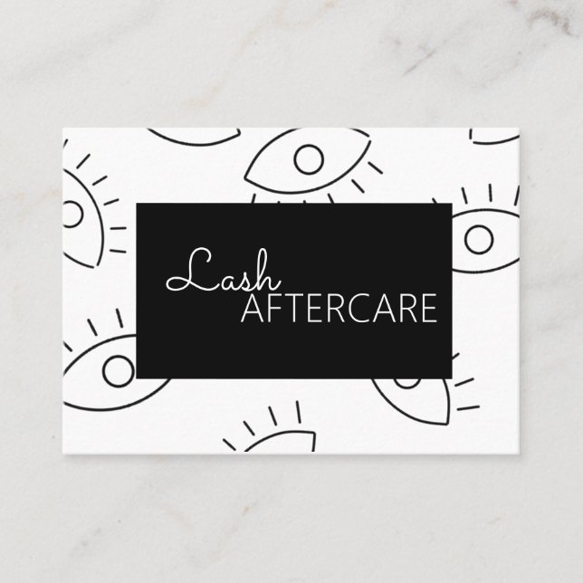 Lash extensions Aftercare card (Front)