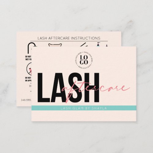 Lash Extensions Aftercare Instruction Care Cards