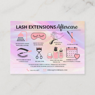 Lash Extensions Aftercare Instructions Business Ca Business Card