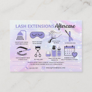 Lash Extensions Aftercare Instructions Business Ca Business Card