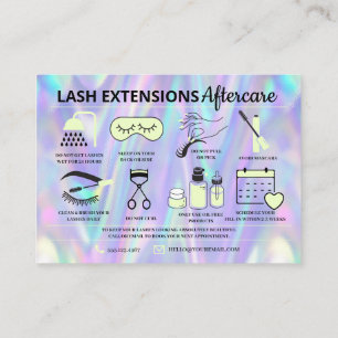 Lash Extensions Aftercare Instructions Business Ca Business Card