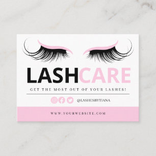 Lash Extensions Aftercare Instructions Business Ca Card
