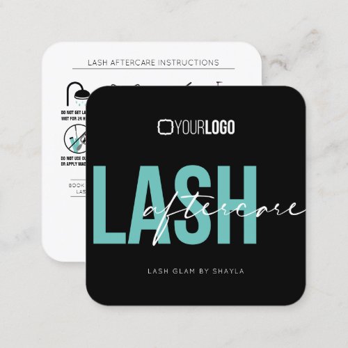 Lash Extensions Aftercare Instructions Square Busi Square Business Card