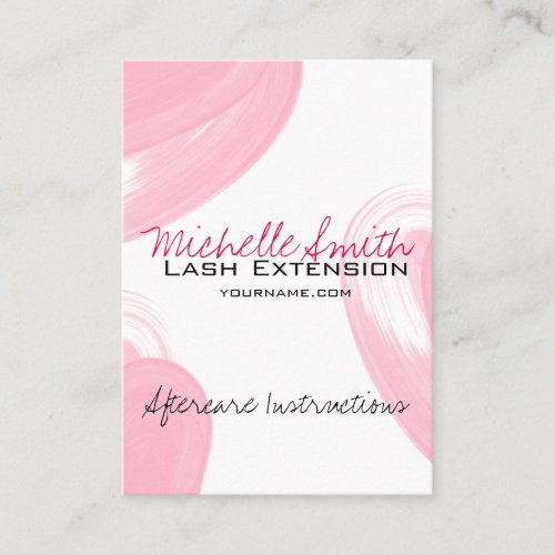 Lash extensions Aftercare Instructions Typography  Appointment Card
