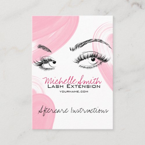 Lash extensions Makeup Aftercare Instructions Icon Appointment Card