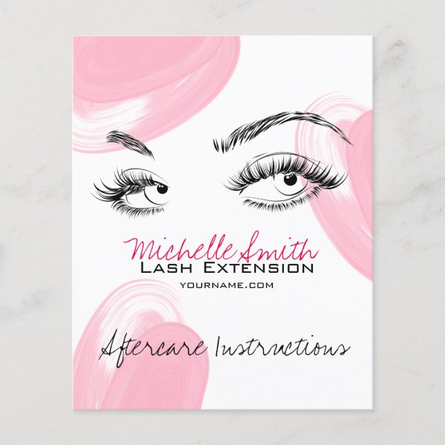 Lash extensions Makeup Aftercare Instructions Icon Flyer (Front)