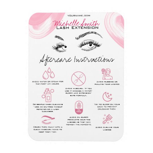 Lash extensions Makeup Aftercare Instructions Icon Magnet