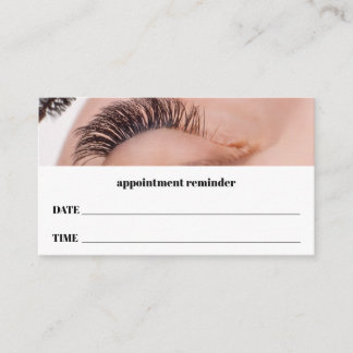 Lash Extensions Salon Appointment Card