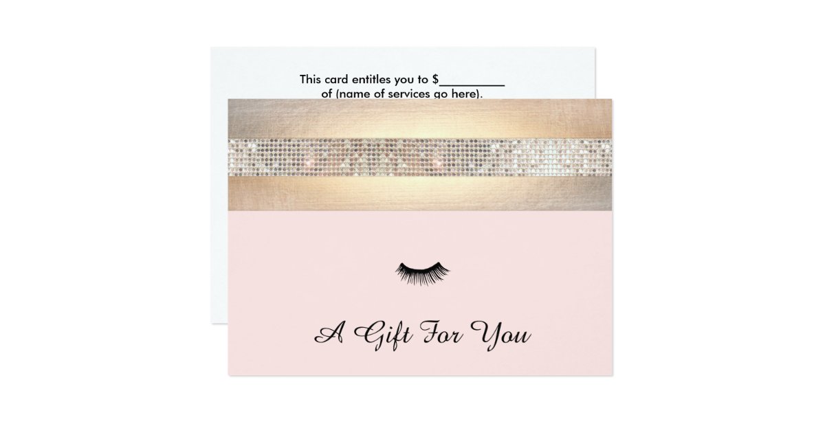 Lash Extensions Salon Gift Certificate Card Zazzle